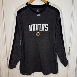 Boston Bruins Majestic Retro NHL Long Sleeve Hockey Pullover Size XL